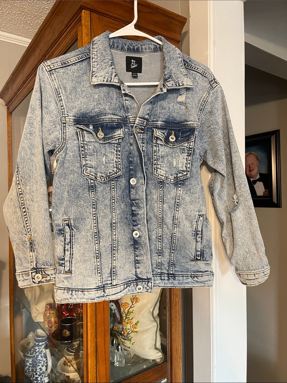art class Light Acid-Wash Blue Jean Jacket